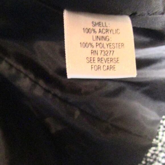 Croft & Barrow Women's Black and White Tweed Coat Lined Size Small Vintage 1973 - Picture 7 of 7